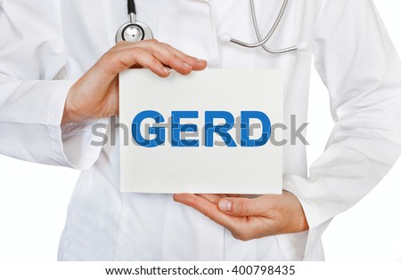 GERD card in hands of Medical Doctor Royalty-Free Stock Photo #400798435