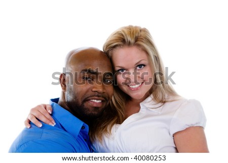 An interracial couple.