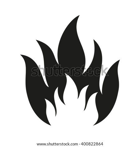 Fire isolated black icon.