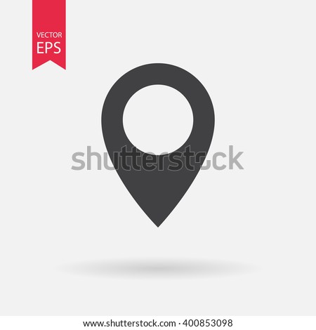 Location icon vector. Pin sign Isolated on white background. Navigation map, gps, direction, place, compass, contact, search concept. Flat style for graphic design, logo, Web, UI, mobile upp, EPS10 Royalty-Free Stock Photo #400853098
