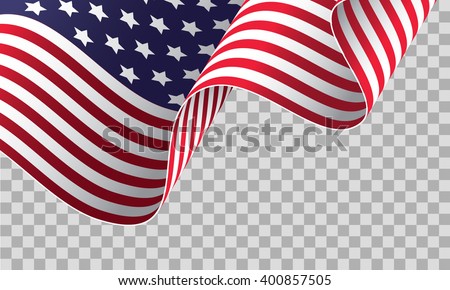 American flag on transparent background - vector illustration Royalty-Free Stock Photo #400857505