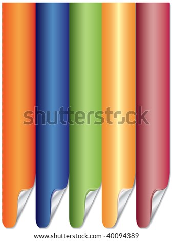 Five colored banners