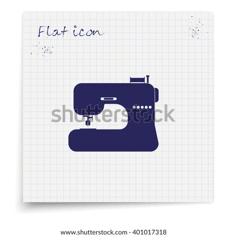 Electric sewing machine. Flat illustration.
