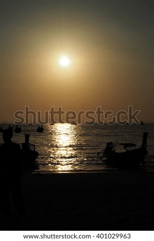 Sunset and sunrise on the beach