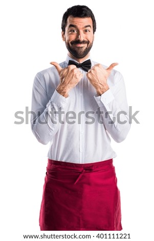 Waiter with thumb up