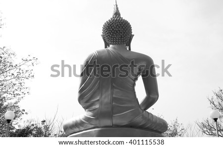 Thai Buddha in grey background