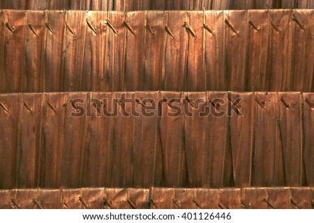 Old wall of house from nypa fruticans, nypa palm
