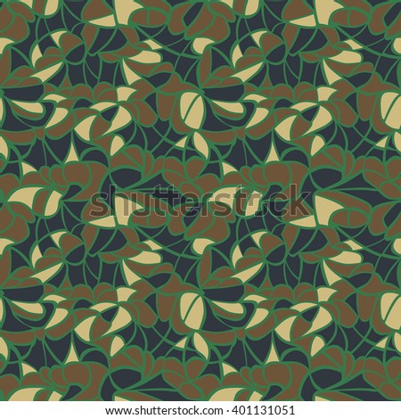 Woodland Bat Camouflage. 
Seamless pattern.