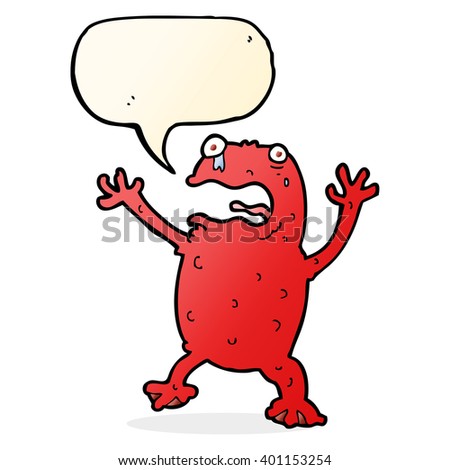 cartoon poisonous frog with speech bubble