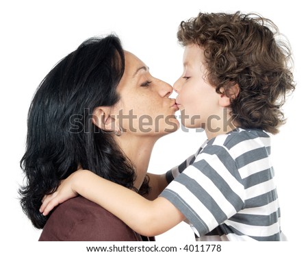 boy kiss his mother in the Mother«s day