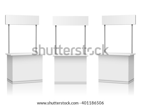Blank Promotion Stands on a white background Royalty-Free Stock Photo #401186506