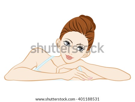 Leaning woman - Skin care image