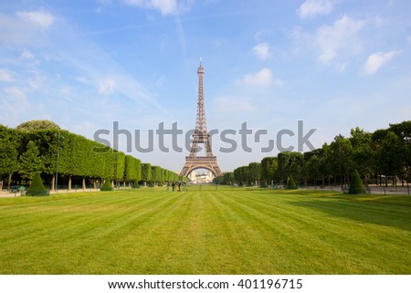 The Eiffel tower in Paris Royalty-Free Stock Photo #401196715