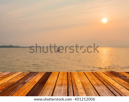 image of Gwanpayao (large freshwater lake) Payao,Thailand evening time with sunset.