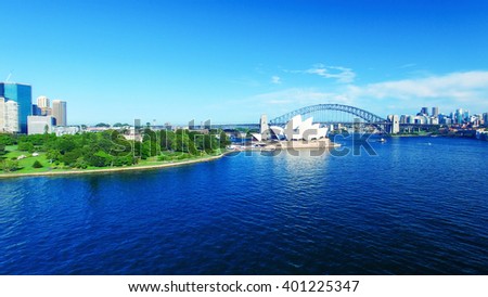 Beautiful aerial view of Sydney skyline.