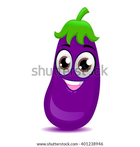Vector Illustration of Eggplant Mascot