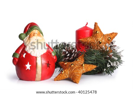  Santa Klaus and New Year's ornaments Royalty-Free Stock Photo #40125478