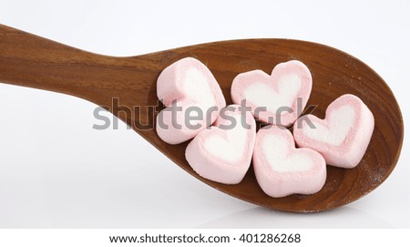 Marshmallow hearts valentine's day concept