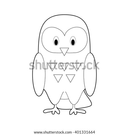 Easy Coloring drawings of animals for little kids: Snowy Owl