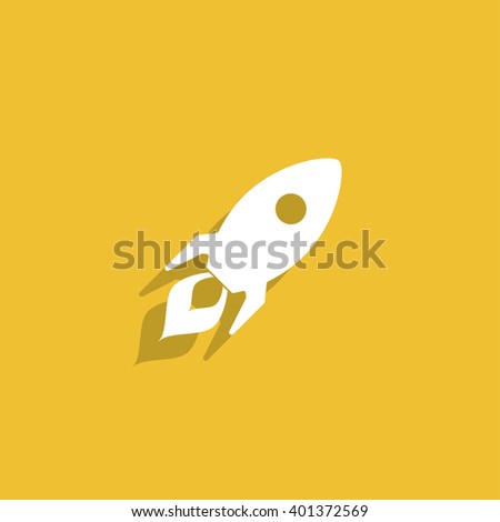 Rocket icon. Flat design style