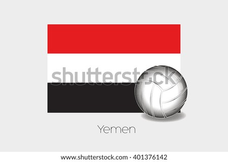 A 3D Football Illustration with the Flag of Yemen