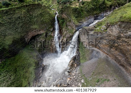 The Waterfall of Banos ,Ecuador ,pictures took from top view 