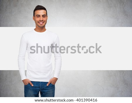 Portrait of a smiling man. Large copyspace