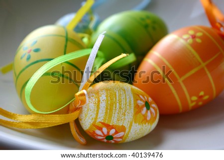 Four colored Easter eggs