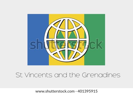 Flag Illustration of Saint Vincent and the Grenadines