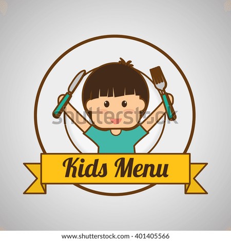 Menu Kids icon design, vector illustration, vector illustration