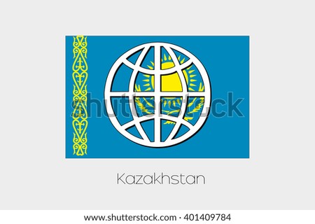 A Flag Illustration of KAzakhstan