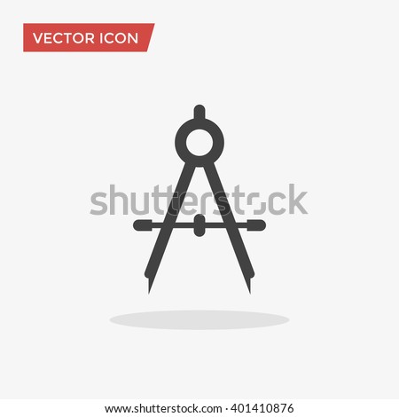 Compass Icon in trendy flat style isolated on grey background. Architecture symbol for your web site design, logo, app, UI. Vector illustration, EPS10.