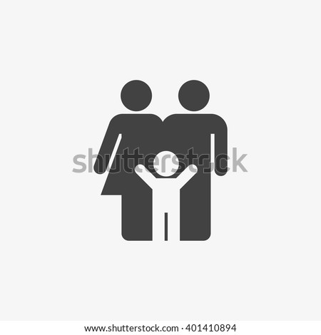 Family Icon in trendy flat style isolated on grey background. Parents symbol for your web site design, logo, app, UI. Vector illustration, EPS10. Royalty-Free Stock Photo #401410894