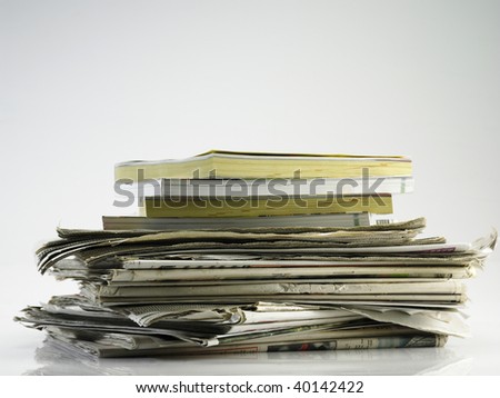 recyclable item paper  on the plain background