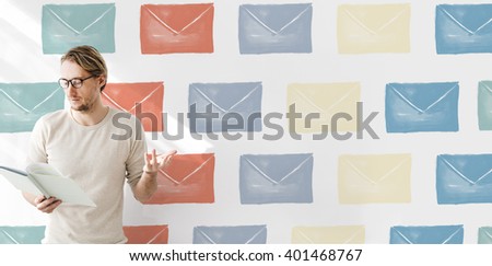 Email Envelope Global Communication Icon Concept