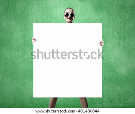 Woman with banner