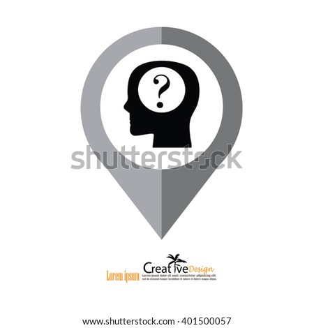 Head with question mark. Conceptual image.thought process.vector  illustration