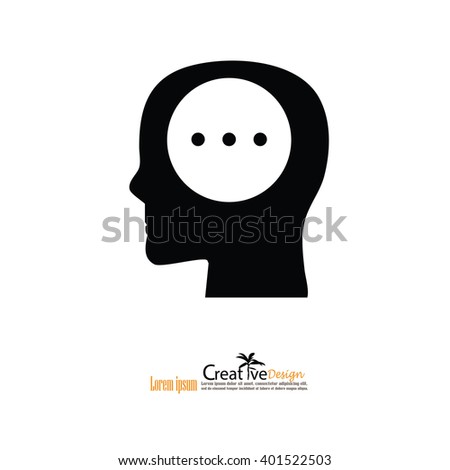 Head with idea. Conceptual image.thought process.vector  illustration