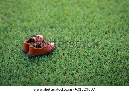leather man shoe on green grass texture background.jpg