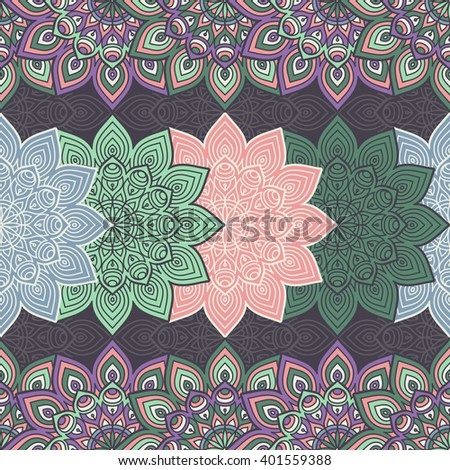 Seamless pattern. Vintage decorative elements. Hand drawn background. Islam, Arabic, Indian, ottoman motifs. Perfect for printing on fabric or paper