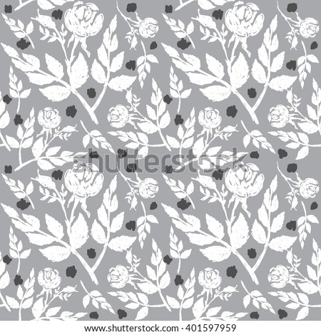abstract vector background with gray roses