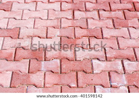 Red brick pavement texture
