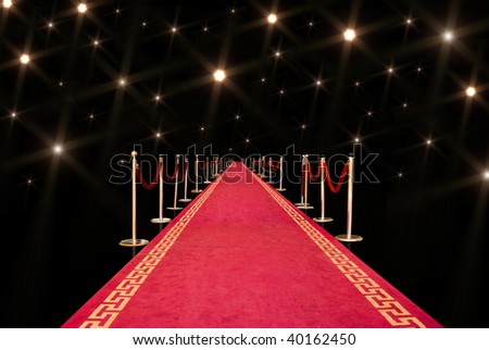 Red carpet with photographer flash