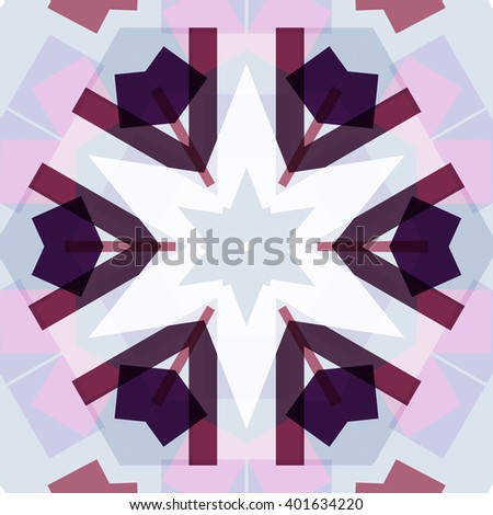 Vector seamless pattern background, geometrical shapes and multiple color. Illustration with high contrast. Kaleidoscope backdrop. Modern banner design template, vector illustration. 
