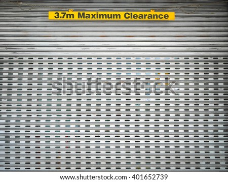 3.7m Maximum Clearance sign at doorway