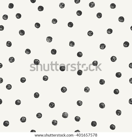 chaotically hand drawn polka dot pattern. vector illustration