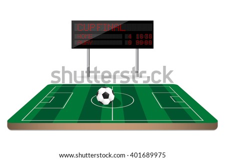 football scoreboard on mini soccer field end of the match 