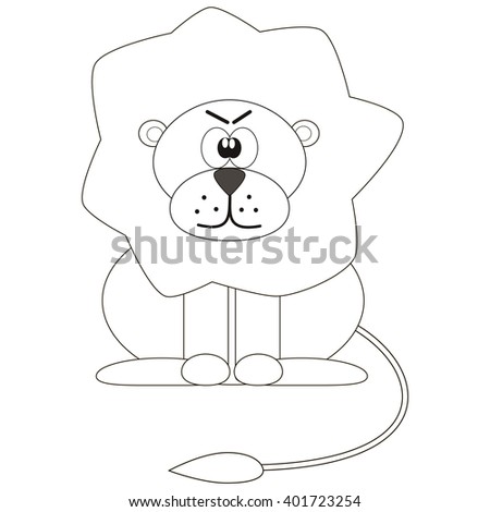 cartoon lion for coloring book