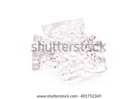Foil bag package on white background