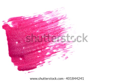 Beautiful pink lip gloss on a white background